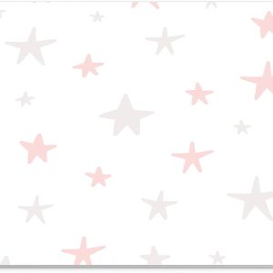 Mouse Pad Steluțe Pastel – Design Minimalist Roz și Gri, Suprafață Textilă, 22 x 18 cm