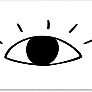 Mouse Pad Ochi Minimalist – Design Line Art Modern, Alb-Negru, Suprafață Textilă, 22 x 18 cm