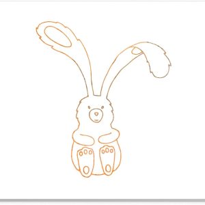 Mouse Pad Iepuraș Minimalist – Design Contur Portocaliu, Stil Jucăuș și Modern, 22 x 18 cm