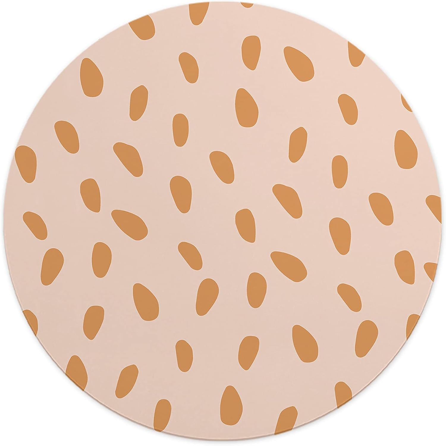 Mousepad Rotund 22 cm – Căldură și Stil cu Design Abstract Picături Caramel pe Roz