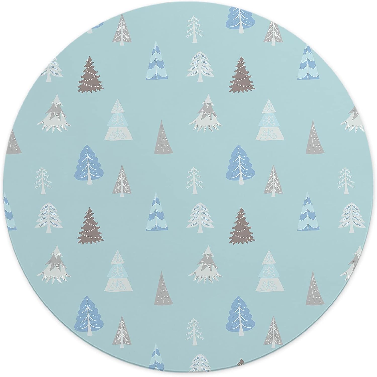 Mousepad Rotund 22 cm – Atmosferă Festivă și Confort cu Design Brazi de Iarnă