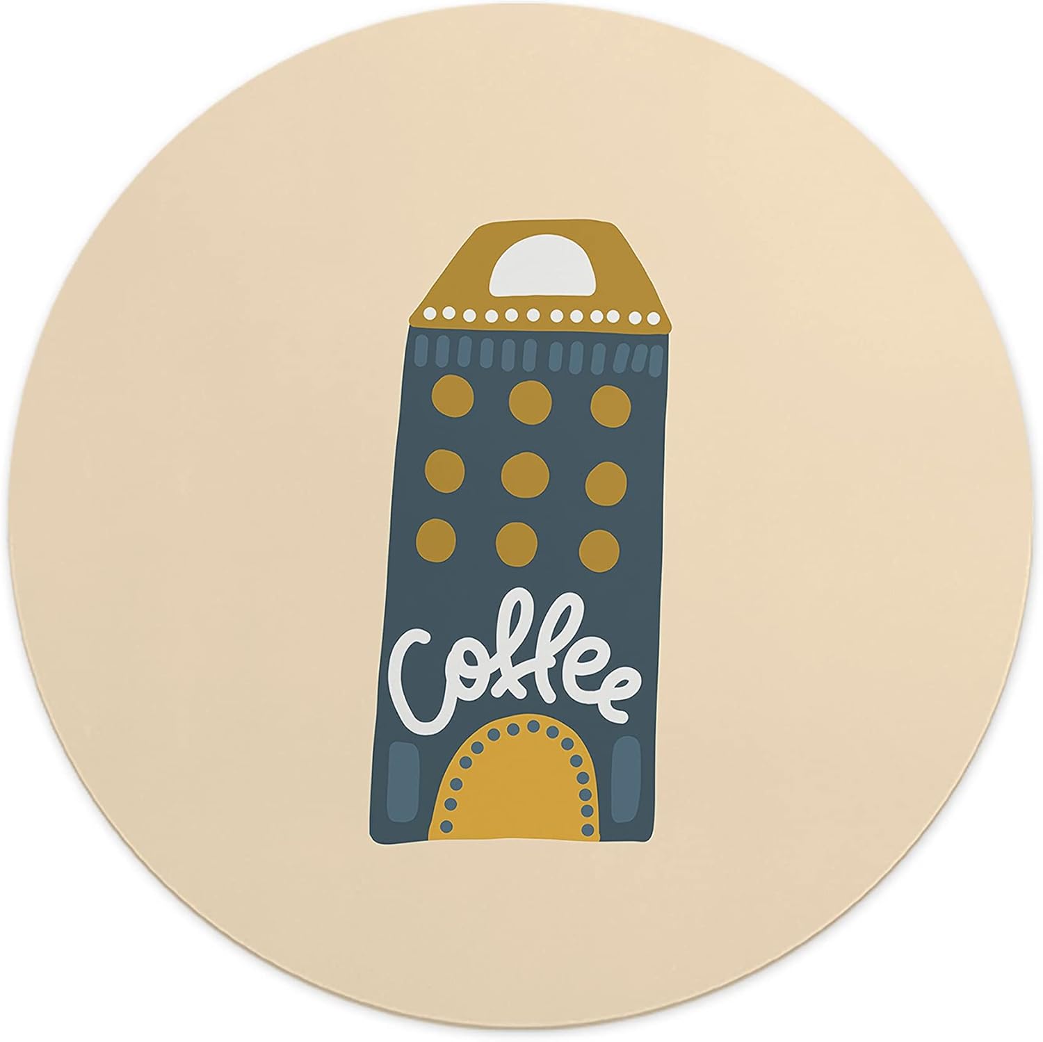 Mousepad Rotund Cafea 22 cm – Design Inspirat pentru Productivitate
