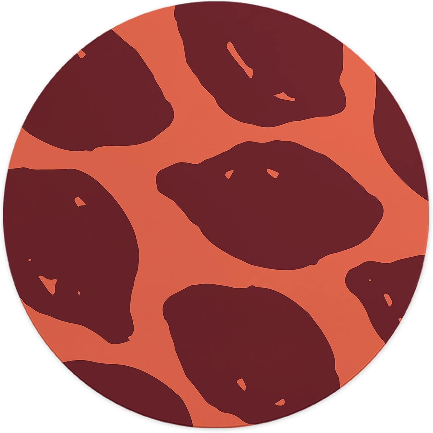 Mousepad Rotund 22 cm – Energie și Stil Exotic cu Design Abstract Teracotă & Bordo