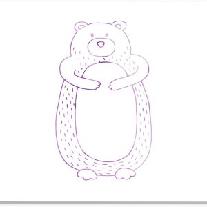 Mouse Pad Ergonomic cu Design Ursuleț Mov, Suprafață Textilă Ultra-Fină, Bază Antiderapantă, 22 x 18 cm