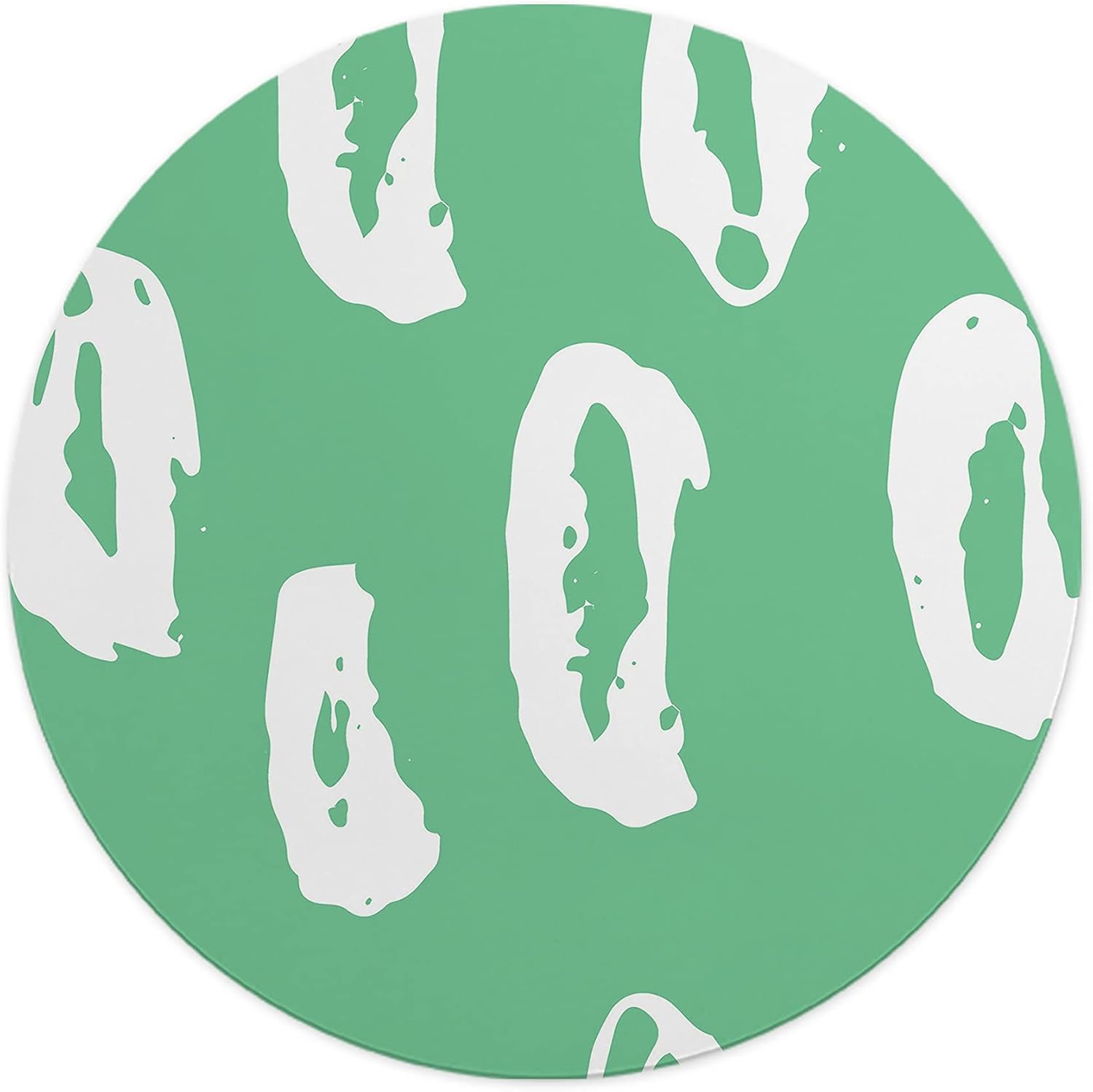 Mousepad Rotund 22 cm – Prospețime și Stil cu Design Abstract Verde Mentă