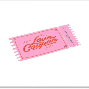 Mouse Pad Love Coupon Roz – Cadou Romantic Personalizat, Suprafață Textilă, 22 x 18 cm