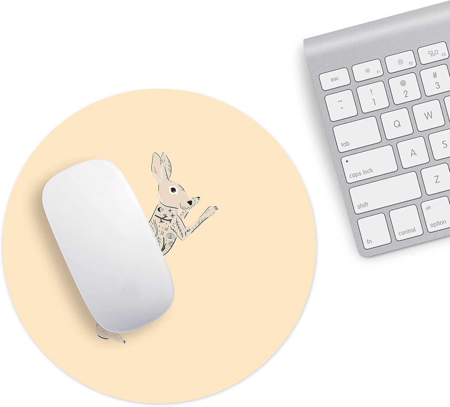 Mousepad rotund 22 cm multicolor din material textil - imagine 2