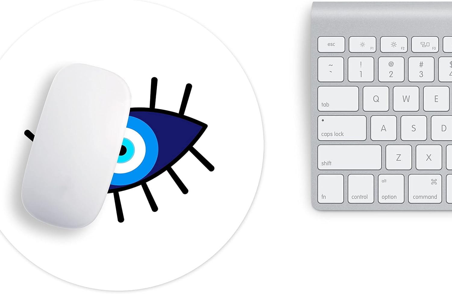 Mousepad Rotund 22 cm – Simbolism și Protecție cu Design Ochi Norocos - imagine 3