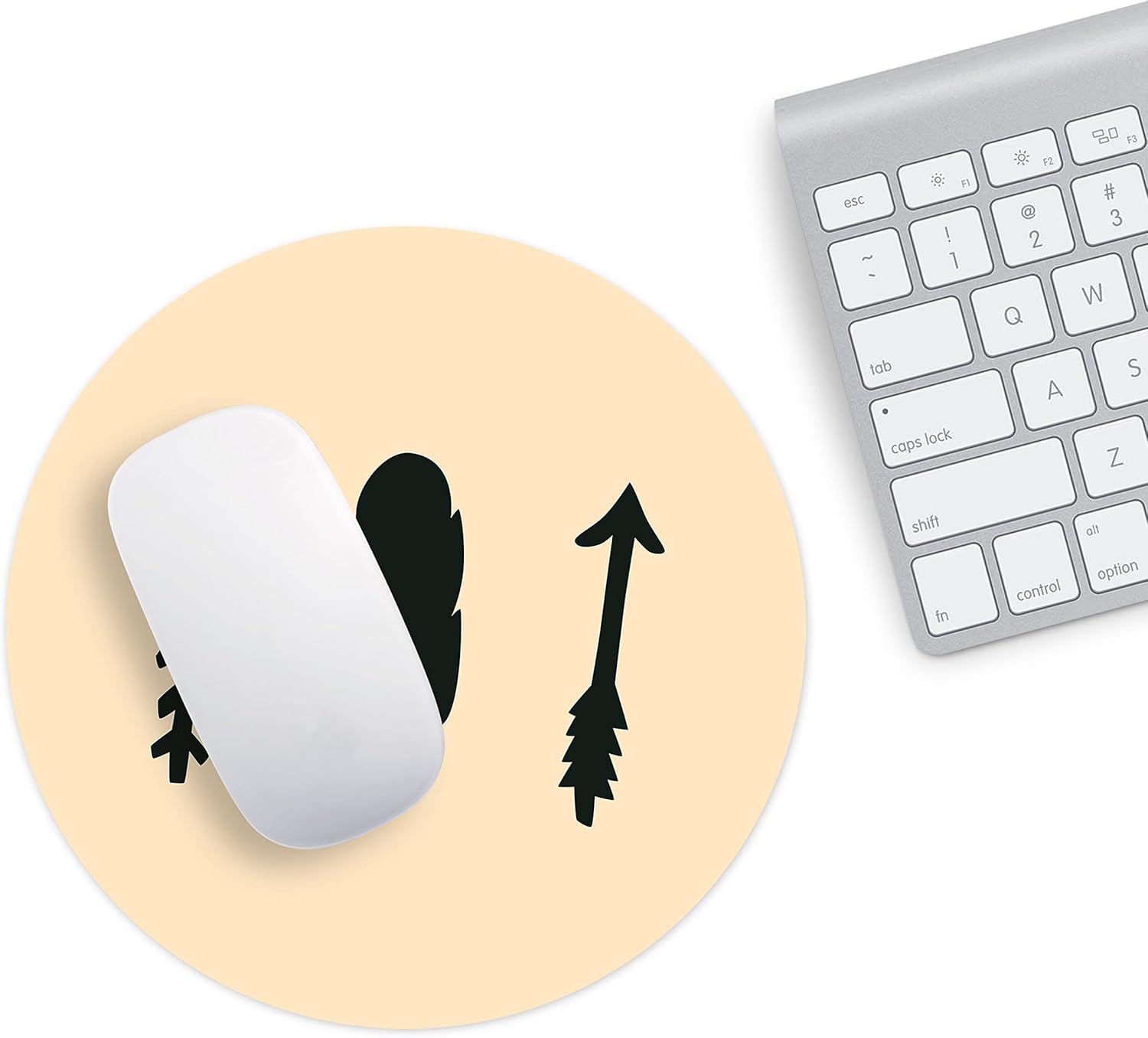 Mousepad rotund 22 cm multicolor din material textil - imagine 2