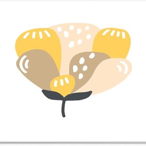 Mouse Pad Floare Abstractă Galbenă – Design Boho Modern, Stil Minimalist, 22 x 18 cm