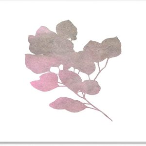 Mouse Pad Frunze Roz și Gri Watercolor – Design Botanic Elegant, Suprafață Textilă, 22 x 18 cm