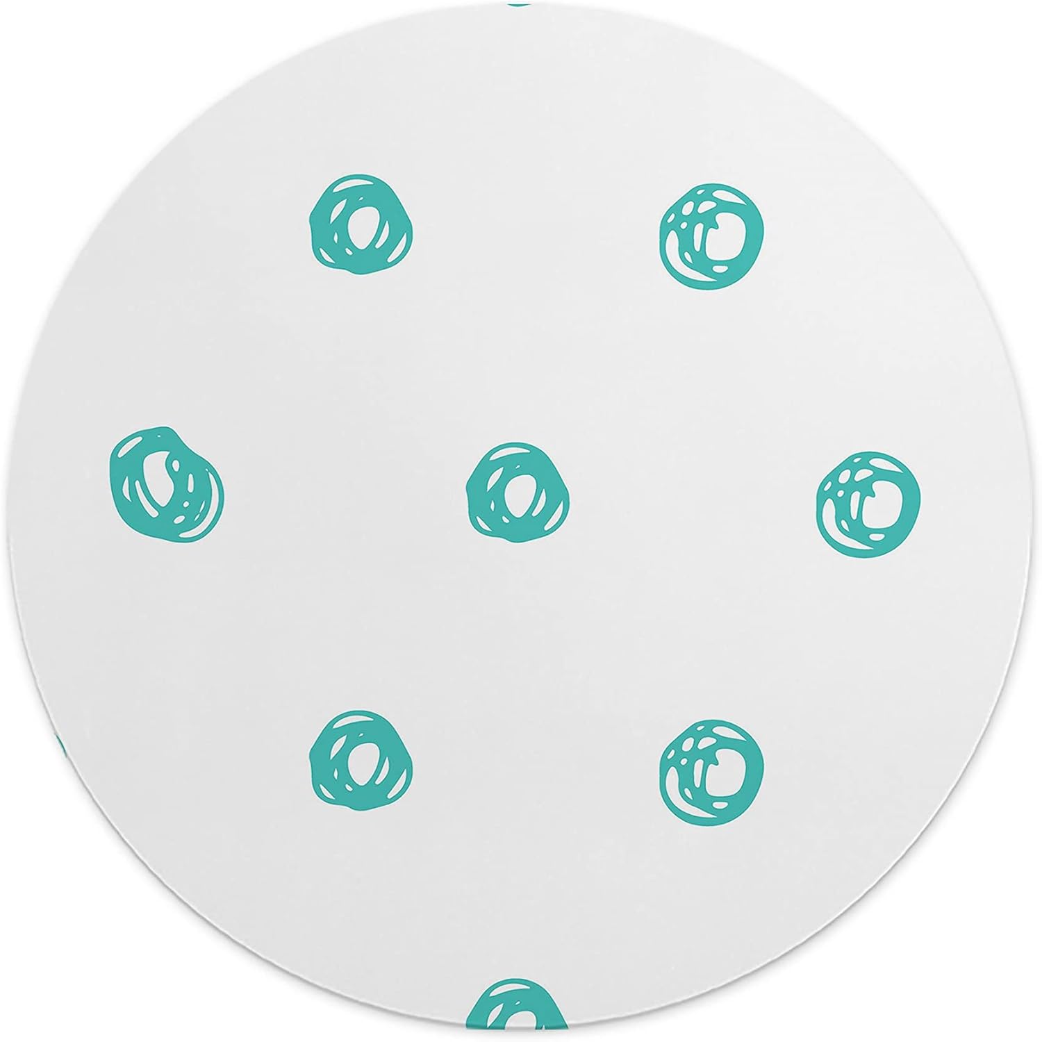 Mousepad Rotund 22 cm – Eleganță Minimalistă cu Buline Turcoaz