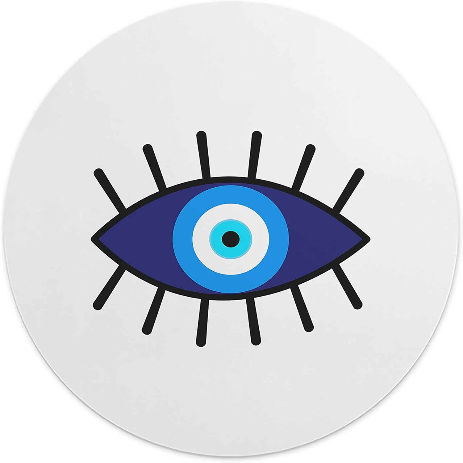 Mousepad Rotund 22 cm – Simbolism și Protecție cu Design Ochi Norocos