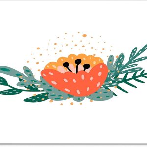 Mouse Pad Floare Exotică Corai – Design Botanic Modern, Suprafață Textilă, 22 x 18 cm