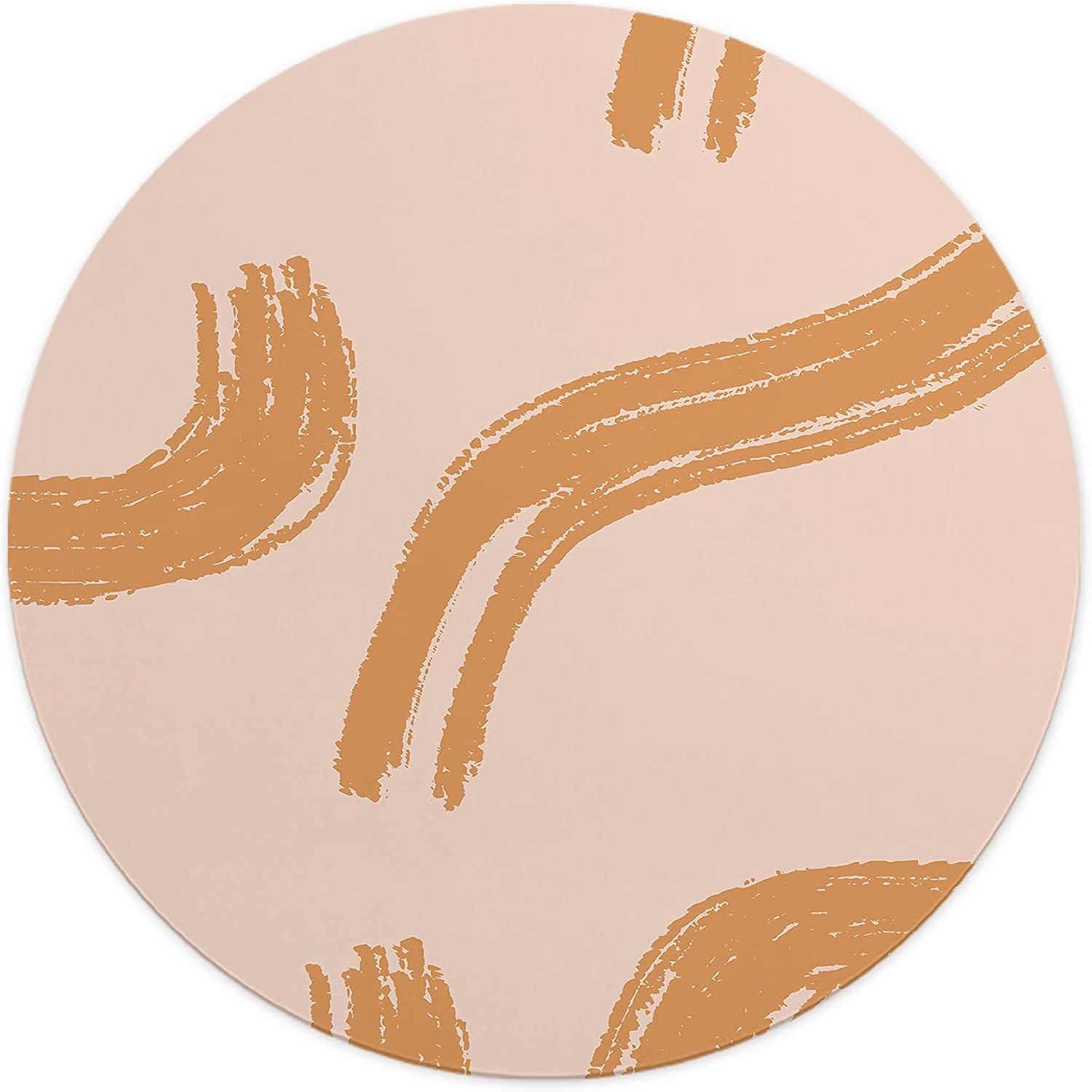 Mousepad Rotund 22 cm – Artă Minimalistă în Nuanțe Calde