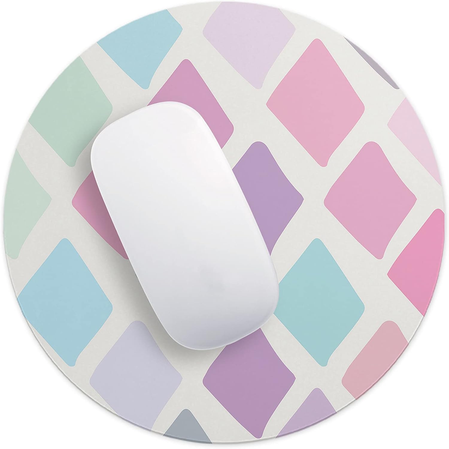 Mousepad rotund 22 cm multicolor din material textil - imagine 4