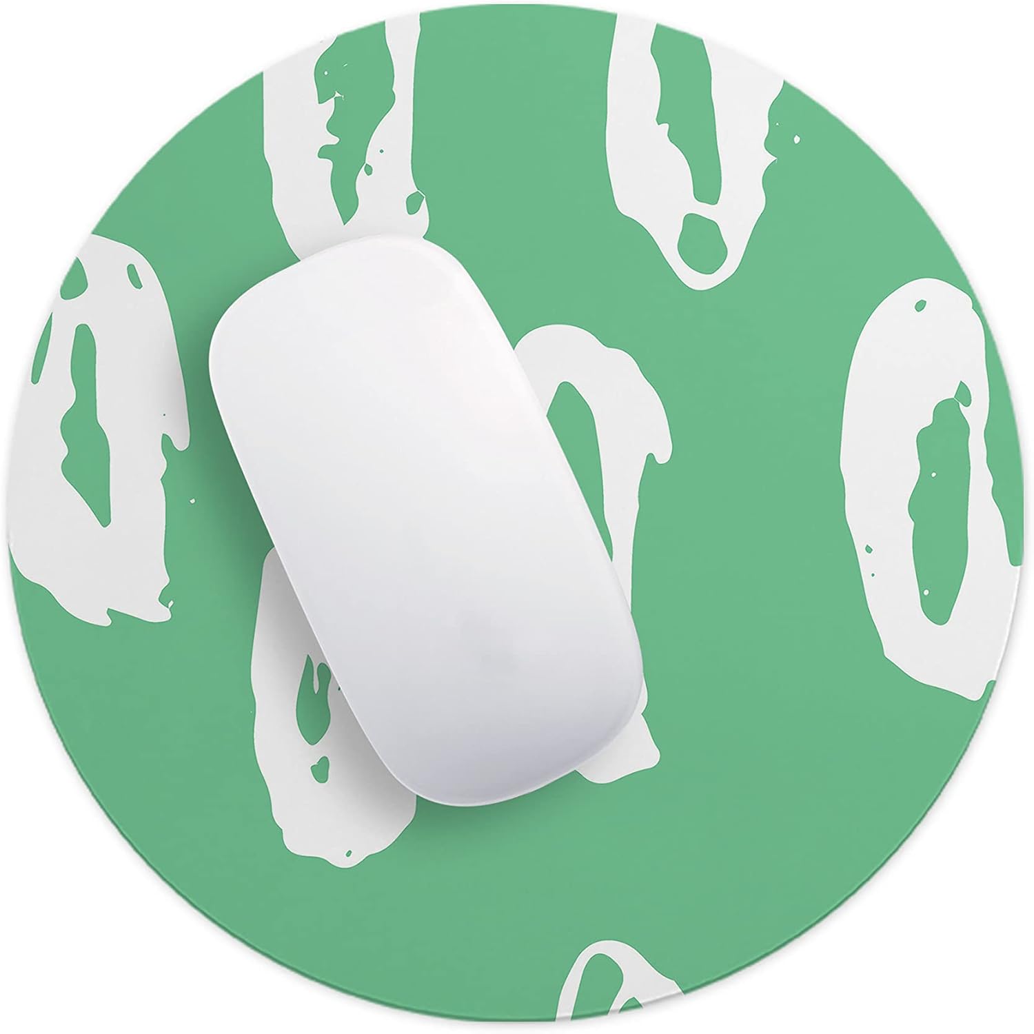 Mousepad Rotund 22 cm – Prospețime și Stil cu Design Abstract Verde Mentă - imagine 4