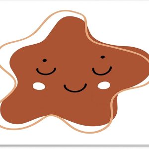 Mouse Pad Steluță Zâmbitoare – Design Abstract Maro, Stil Minimalist și Jucăuș, 22 x 18 cm