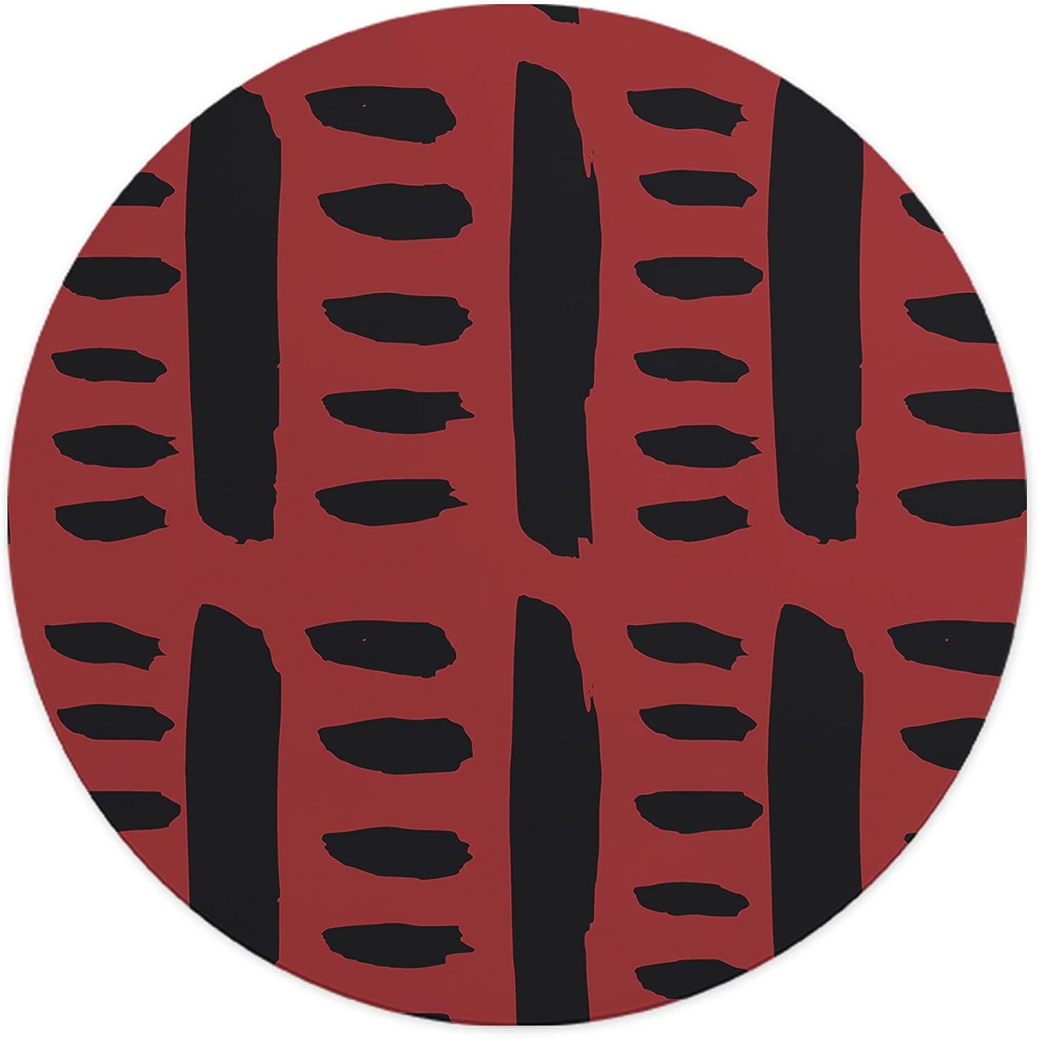 Mousepad Rotund 22 cm – Energie și Contrast Dramatic cu Design Abstract Roșu & Negru