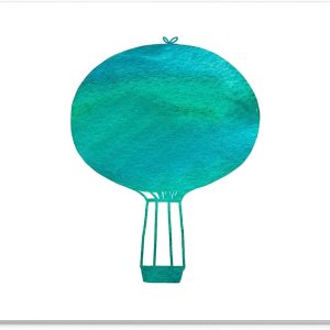 Mouse Pad Balon cu Aer Cald Watercolor – Design Turcoaz Minimalist, Stil Artistic, 22 x 18 cm