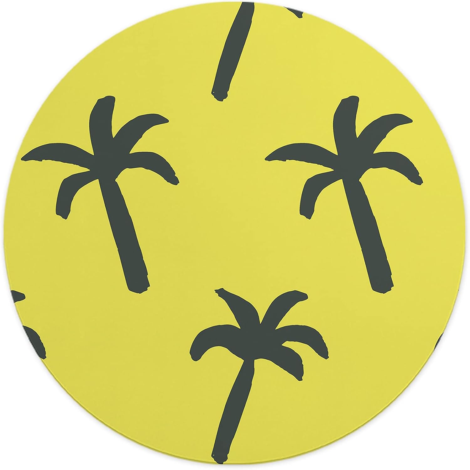 Mousepad Rotund 22 cm – Energie Tropicală cu Palmieri Negri