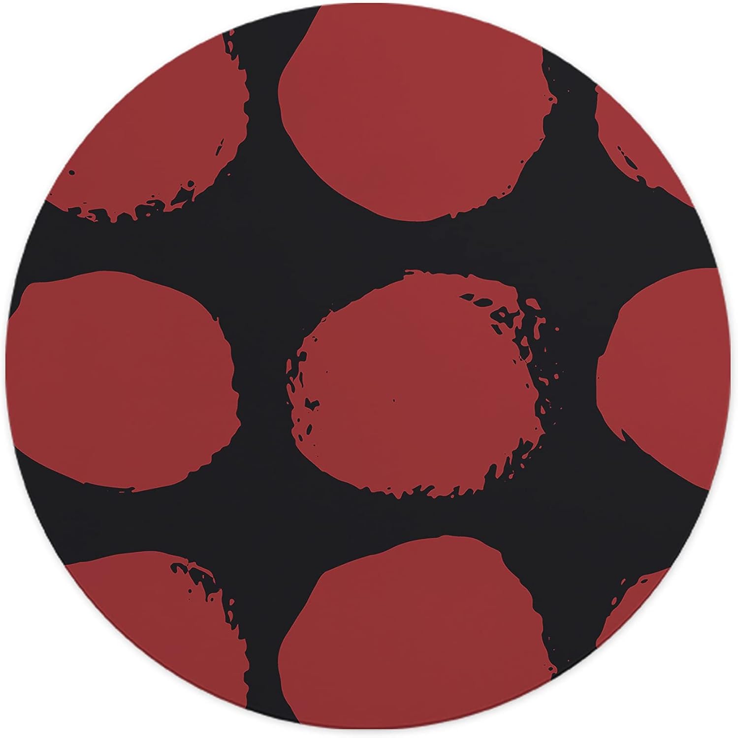 Mousepad Rotund 22 cm – Contrast Modern cu Buline Abstracte