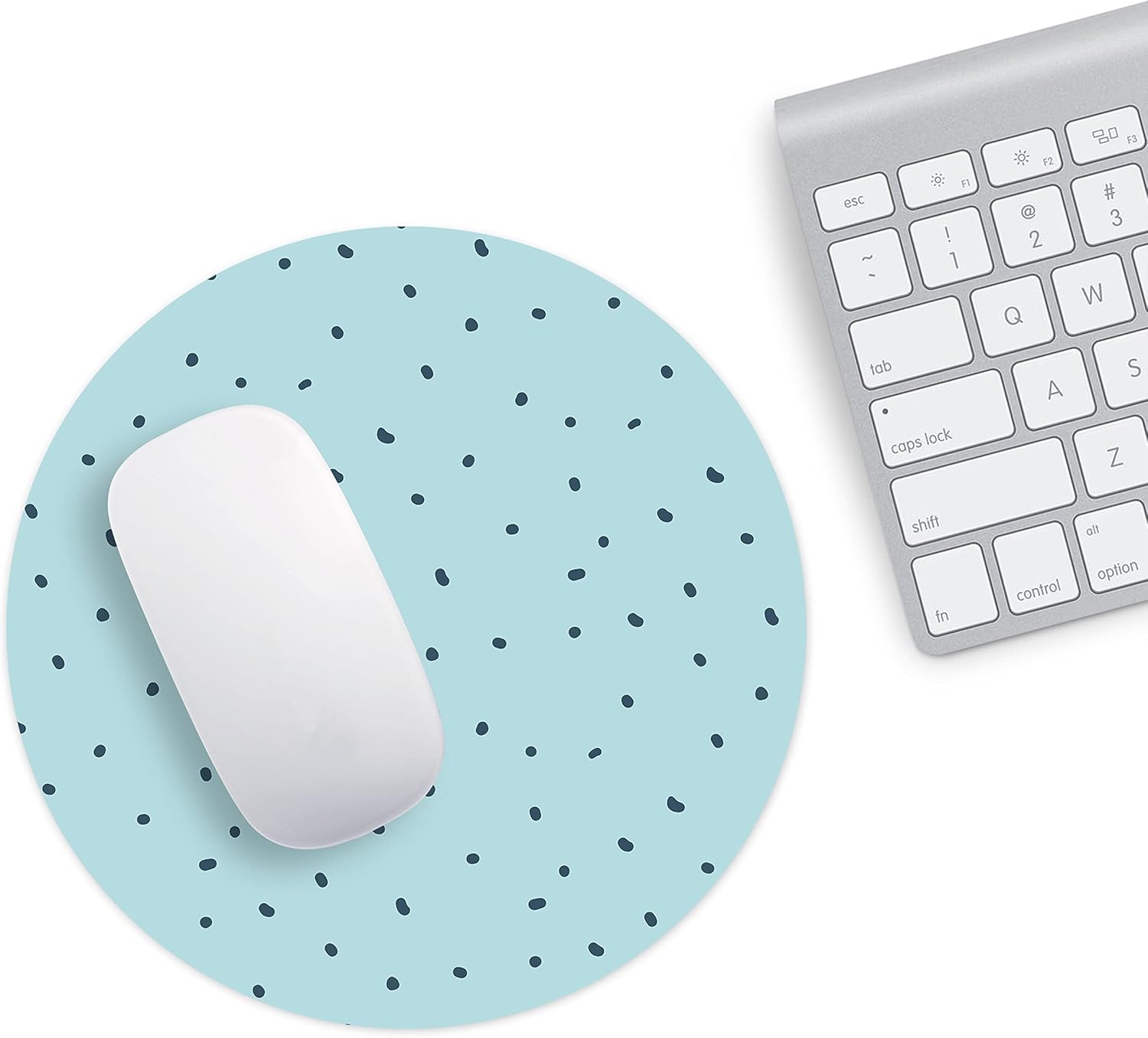 Mousepad Rotund 22 cm – Simplitate și Echilibru cu Design Bleu Pudră - imagine 2