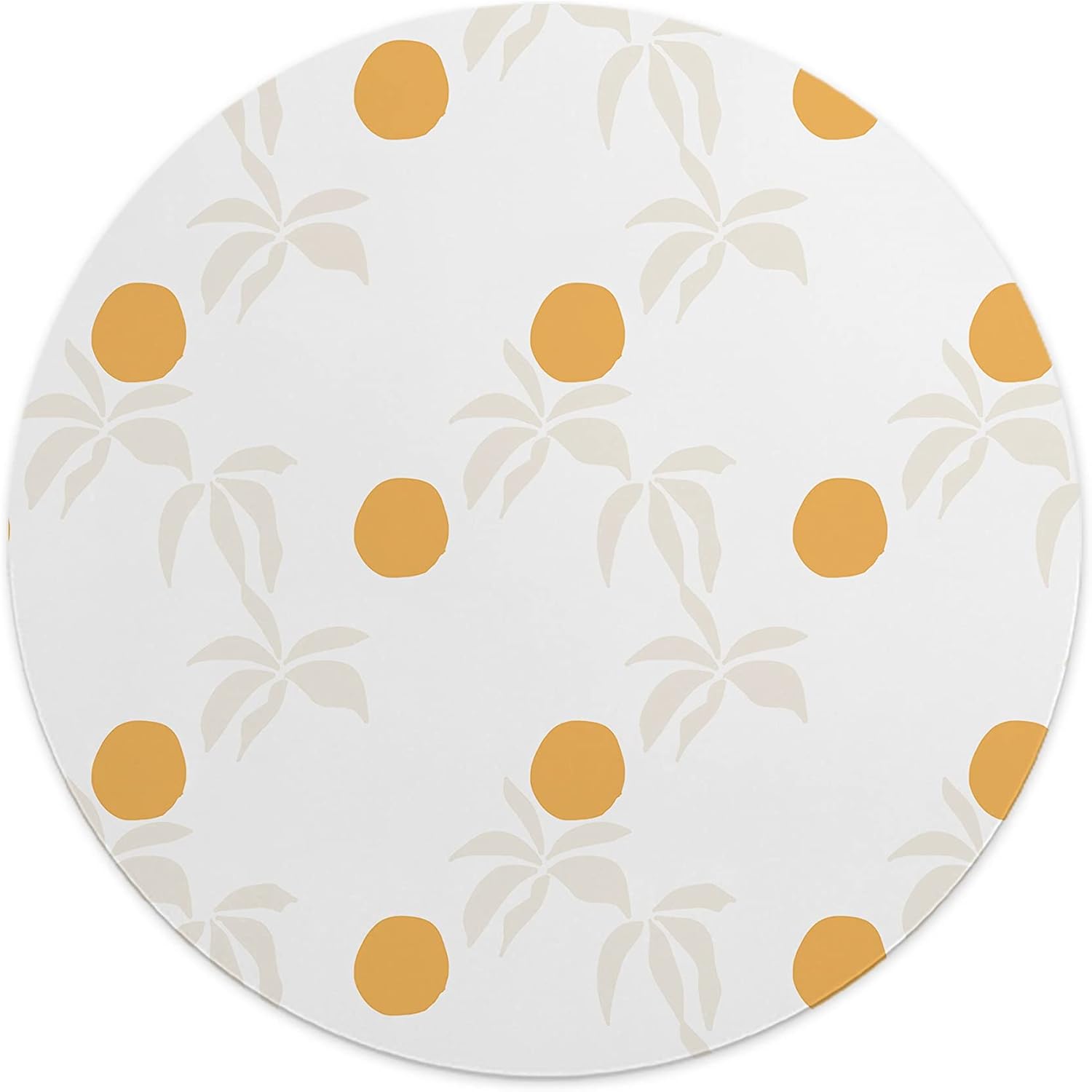 Mousepad Rotund 22 cm, Antiderapant, Design Tropical cu Fructe, pentru Birou & Home Office