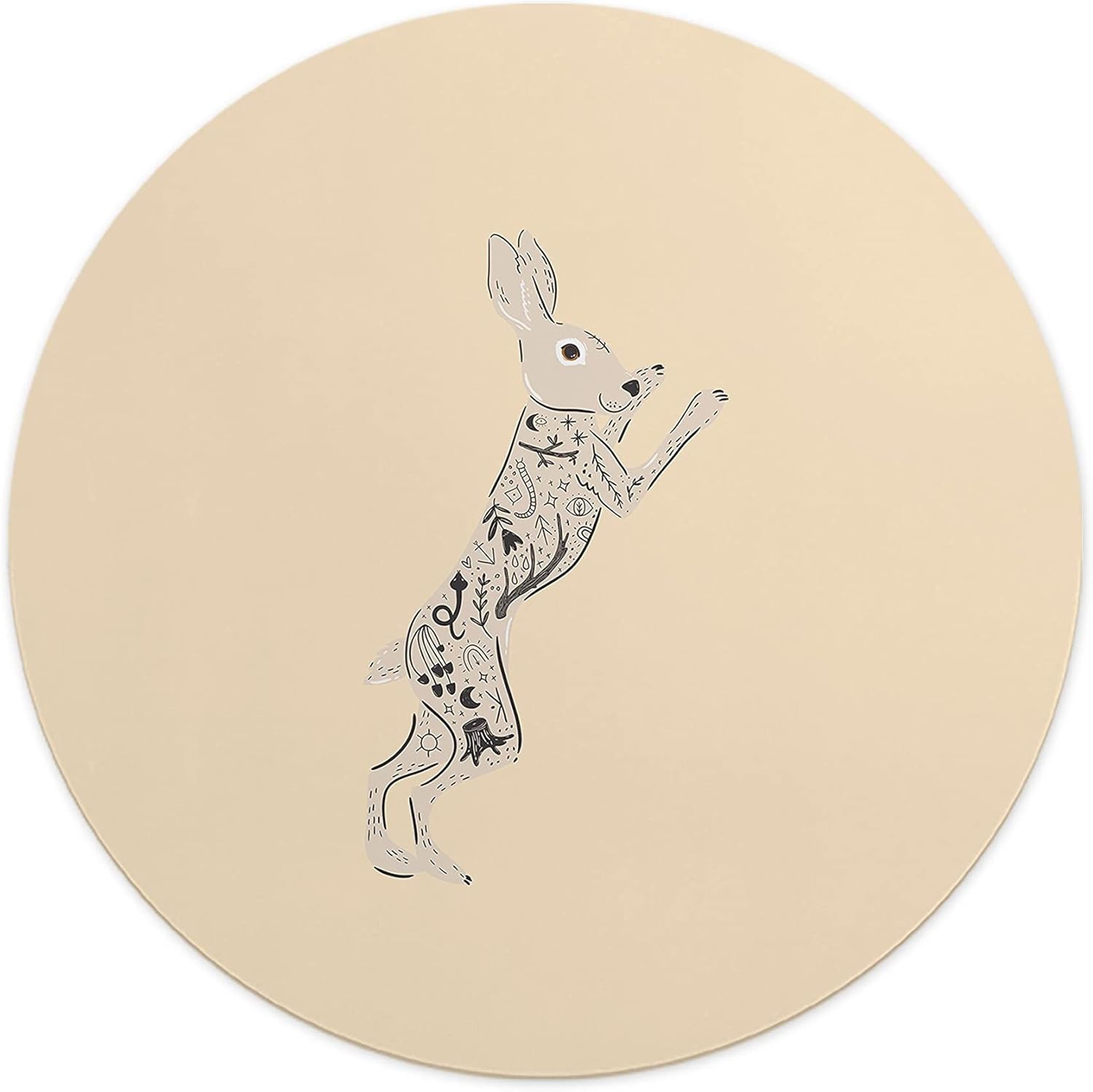 Mousepad rotund 22 cm multicolor din material textil