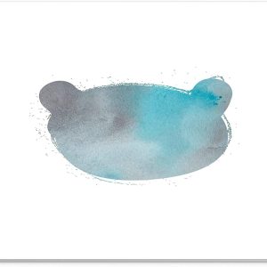 Mouse Pad Ursuleț Watercolor Gri și Turcoaz – Textil Premium, Anti-Alunecare, 22 x 18 cm