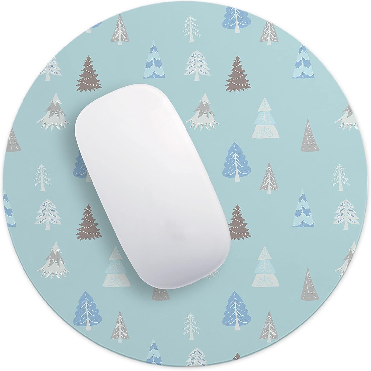 Mousepad Rotund 22 cm – Atmosferă Festivă și Confort cu Design Brazi de Iarnă - imagine 4