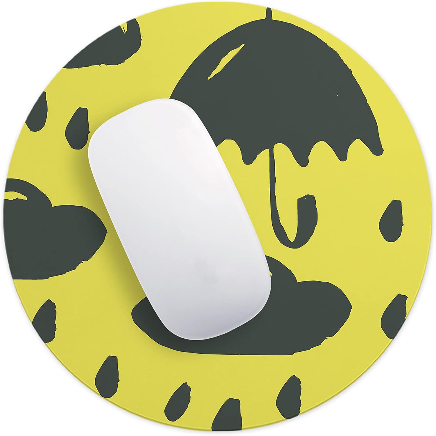 Mousepad rotund 22 cm multicolor din material textil - imagine 4