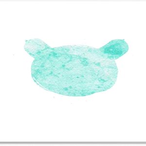 Mouse Pad Ursuleț Turcoaz Watercolor – Design Artistic Minimalist, Textil, 22 x 18 cm