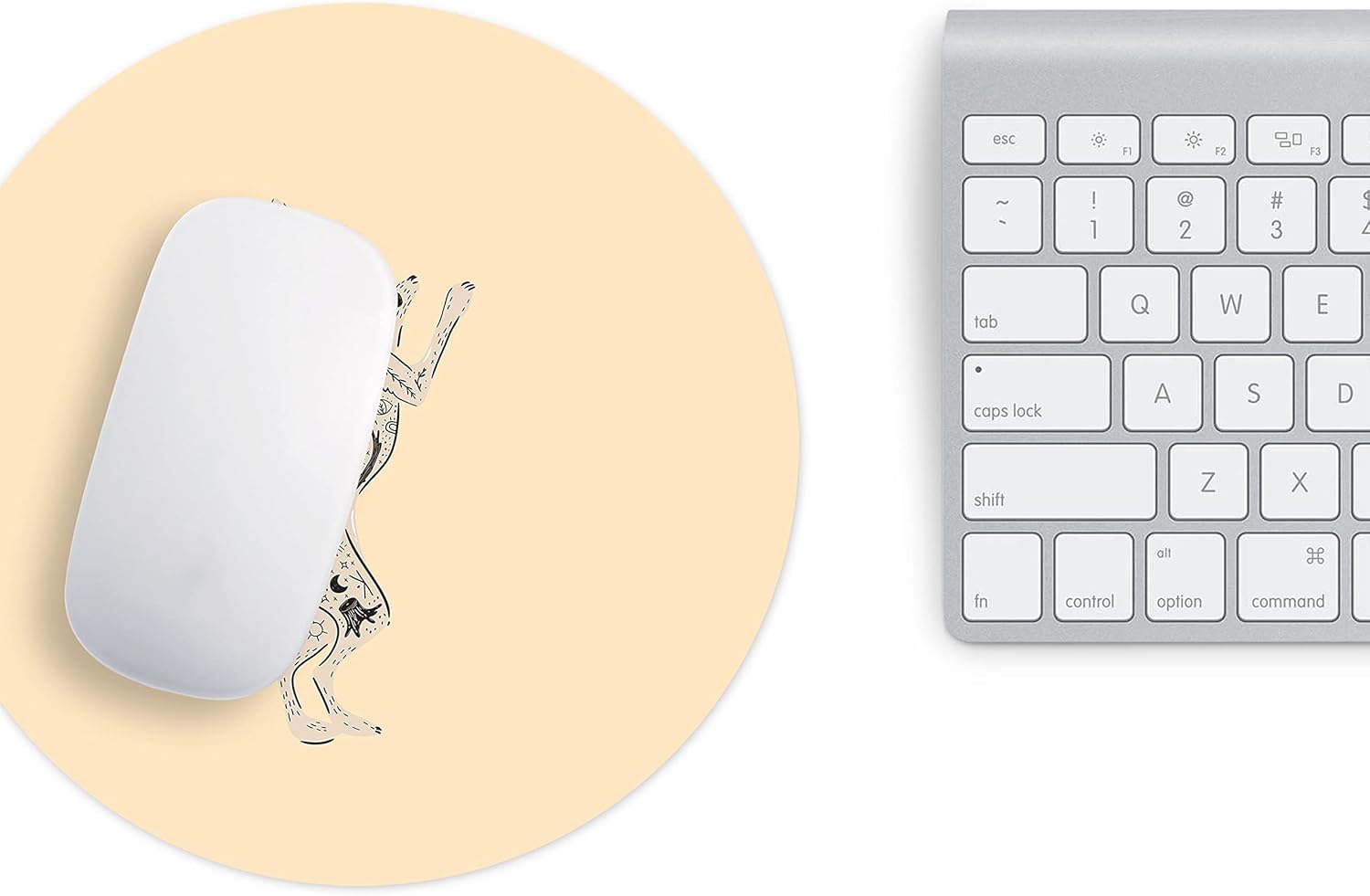 Mousepad rotund 22 cm multicolor din material textil - imagine 3