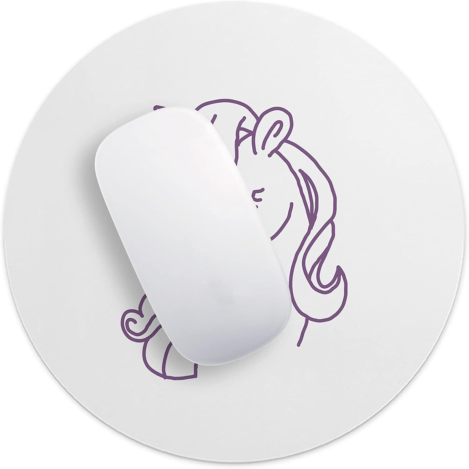 Mousepad rotund 22 cm multicolor din material textil - imagine 4