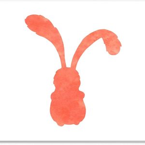 Mouse Pad Iepuraș Coral Watercolor – Design Jucăuș Minimalist, Textil, 22 x 18 cm