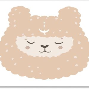 Mouse Pad Alpaca Mistică – Design Boho-Chic, Stil Minimalist în Nuanțe de Bej, 22 x 18 cm
