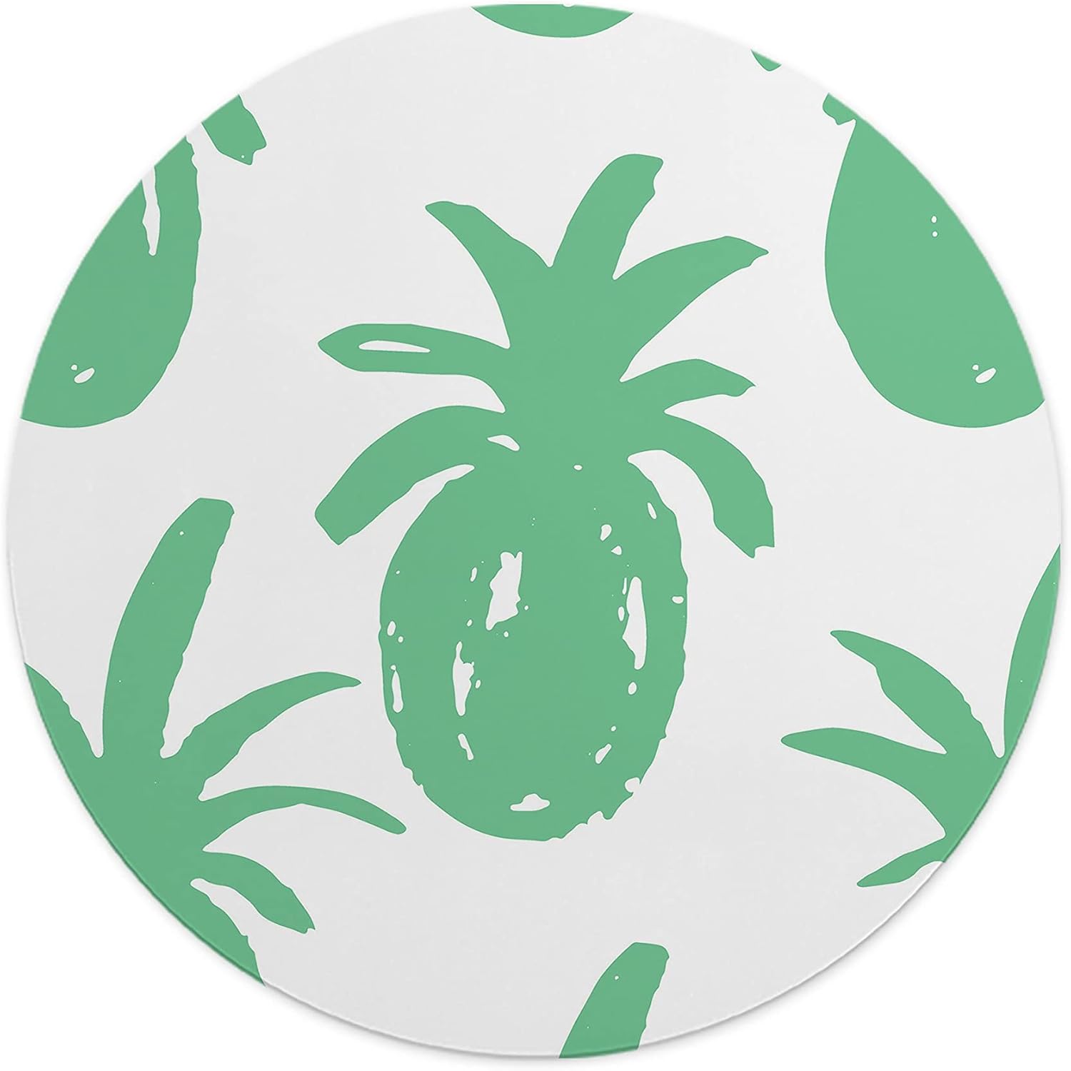 Mousepad Rotund 22 cm – Vibrații Tropicale cu Ananas Verde
