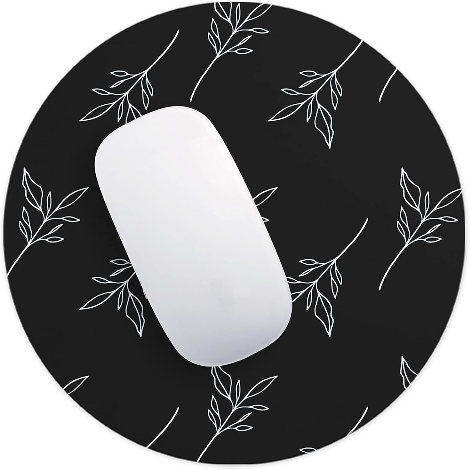 Mousepad rotund 22 cm cu model frunze – Antiderapant, Precizie ridicată, Ideal pentru birou & gaming - imagine 4