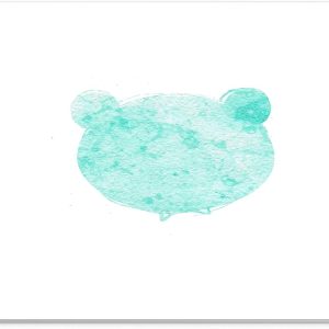 Mouse Pad Ursuleț Turcoaz Watercolor – Suprafață Textilă Fină, Bază Antiderapantă, 22 x 18 cm