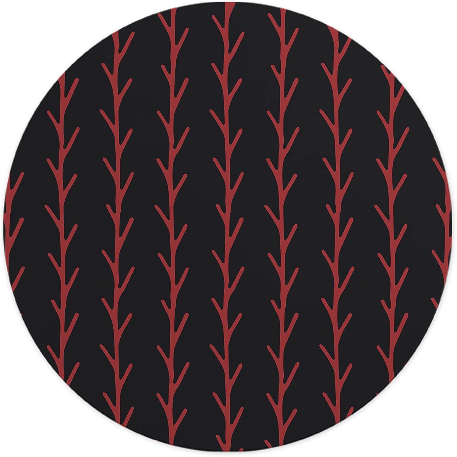 Mousepad Rotund Negru și Roșu – Contrast și Stil pentru Biroul Tău