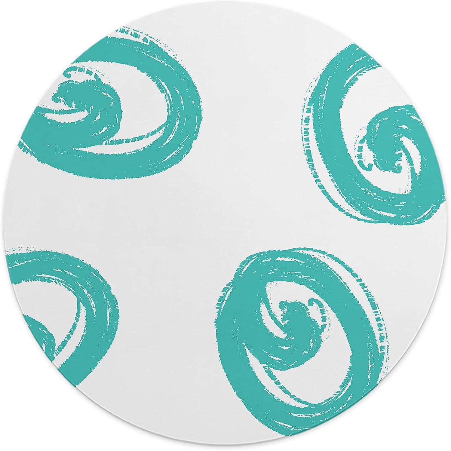 Mousepad Rotund 22 cm – Energie și Fluiditate cu Design Spirale Turcoaz