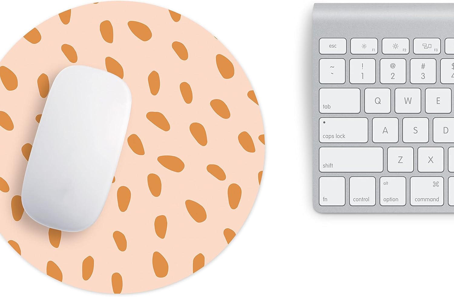 Mousepad Rotund 22 cm – Căldură și Stil cu Design Abstract Picături Caramel pe Roz - imagine 3