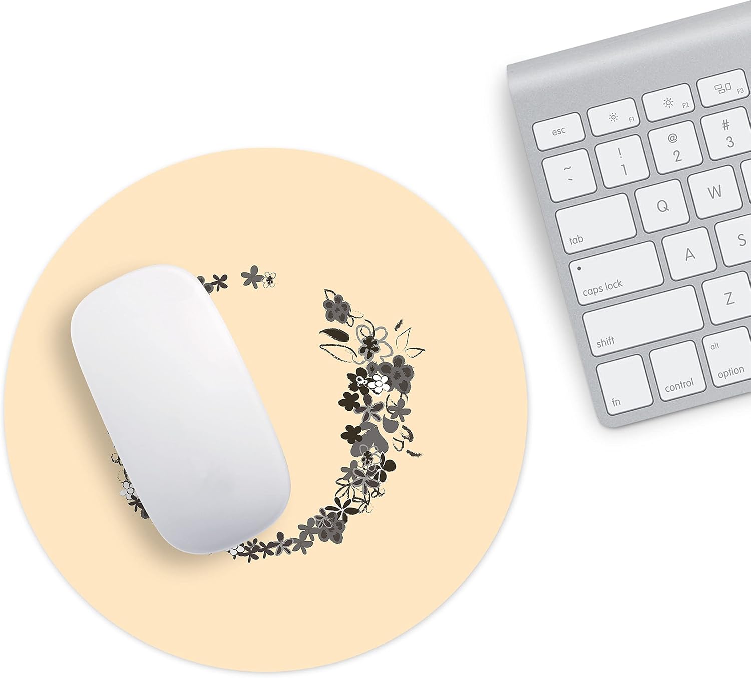 Mousepad rotund 22 cm multicolor din material textil - imagine 2