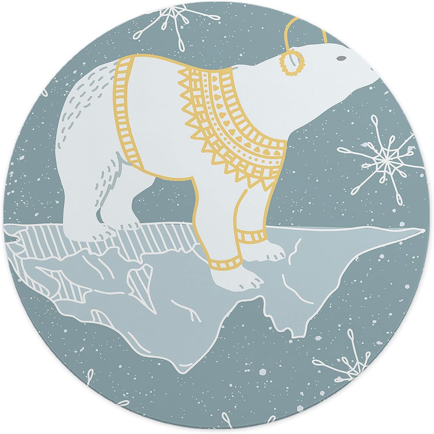 Mousepad Rotund Urs Polar 22 cm – Confort și Magie pe Biroul Tău