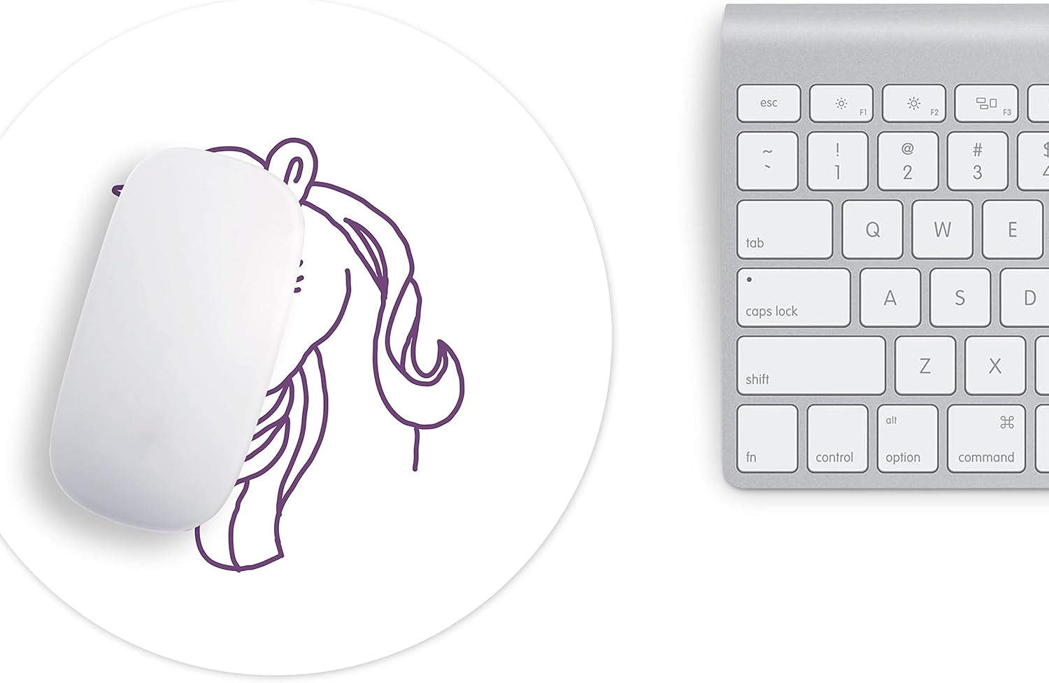 Mousepad rotund 22 cm multicolor din material textil - imagine 3