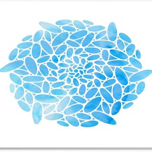 Mouse Pad Mozaic Albastru Watercolor – Design Spirală Abstractă, Textil, 22 x 18 cm