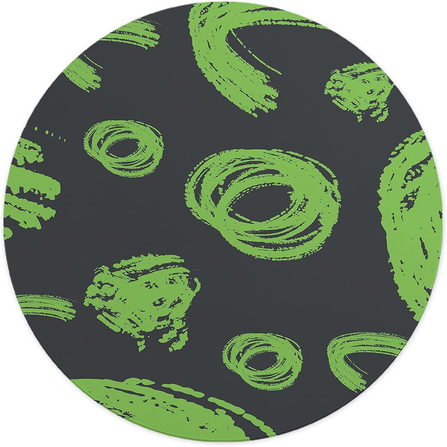 Mousepad Rotund Negru și Verde – Energie Urbană pe Biroul Tău