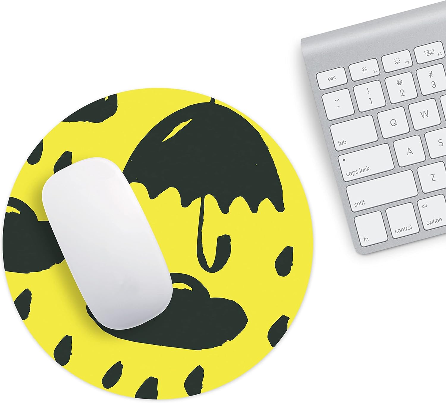 Mousepad rotund 22 cm multicolor din material textil - imagine 2