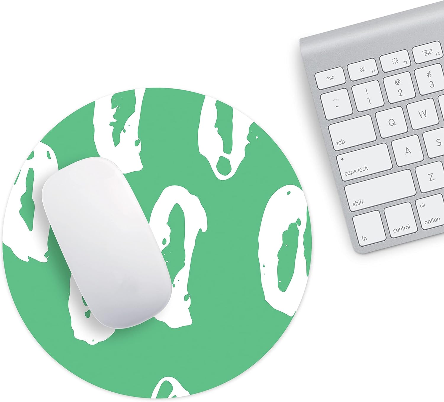 Mousepad Rotund 22 cm – Prospețime și Stil cu Design Abstract Verde Mentă - imagine 2